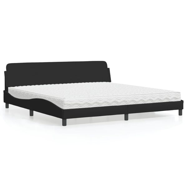 vidaXL Bed met matras "Dover" stof zwart 200x200 cm