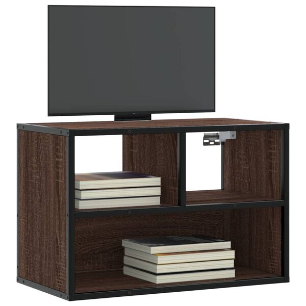 vidaXL Tv-meubel 60x31x39,5 cm bewerkt hout metaal bruin eikenkleurig