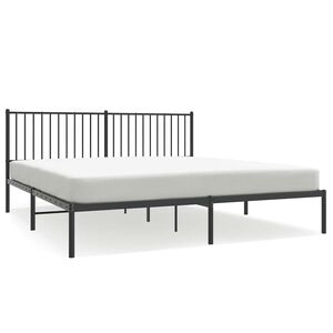 vidaXL Bedframe met hoofdbord metaal zwart 183x213 cm