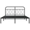 vidaXL Bedframe met hoofdbord metaal zwart 135x190 cm
