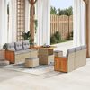 vidaXL Tuinbankenset 11 pcs Beige en Licht Grijs poly rattan