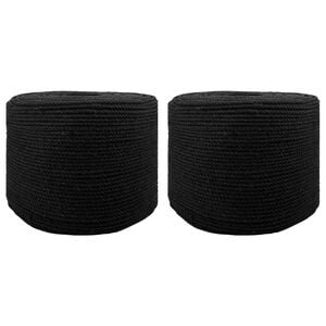 vidaXL Katoen Touw 2 st 2 mm 100 m Zwart 100% Katoen