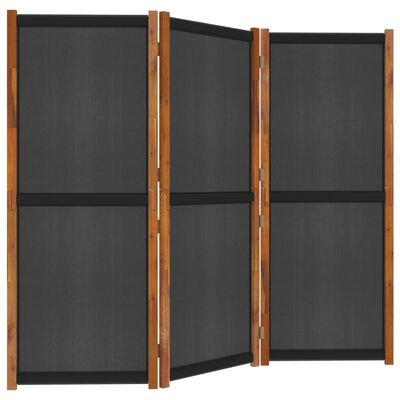 vidaXL Kamerscherm met 3 panelen 210x180 cm zwart