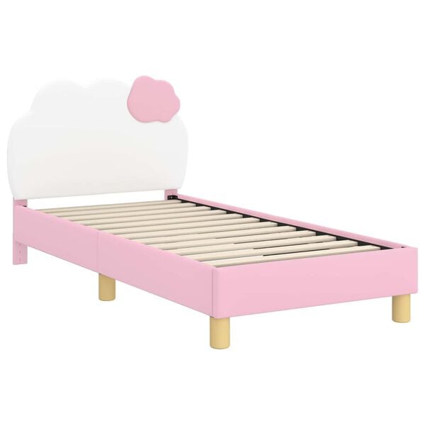 vidaXL Bedframe voor kinderen met hoofdbord Roze 80 x 160 cm PU