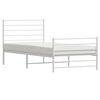 vidaXL Bedframe met hoofd- en voeteneinde metaal wit 75x190 cm