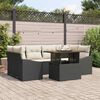 vidaXL Tuin Sofa Set met opslag 7 pcs Zwart Poly riet