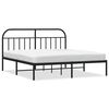 vidaXL Bedframe met hoofdbord metaal zwart 183x213 cm