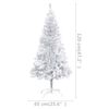 vidaXL Kunstkerstboom met verlichting en kerstballen 120 cm PET zilver