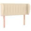vidaXL Hoofdbord met randen 93x23x78/88 cm stof cr&egrave;mekleurig