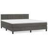 vidaXL Boxspring met matras fluweel donkergrijs 180x200 cm