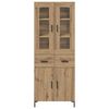 vidaXL Hoge kast met lade 2 pcs Artisan Eiken Bewerkt hout