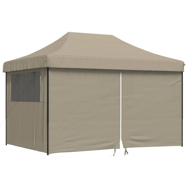 vidaXL Partytent Taupe 279 x 410 x 315 cm Oxford Stof