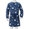 Kinderjurk met lange mouwen 128 marineblauw
