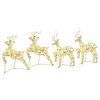 vidaXL LED Rendieren 4 st 80 LED's Goud 44 x 18 x 65,5 cm PET