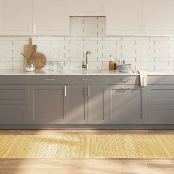 vidaXL Vloerkleed rechthoekig 80x500 cm bamboe lichtnaturel