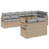 vidaXL Tuin Sofa Set 9 st Beige Poly riet