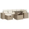 vidaXL 8-delige Loungeset met kussens poly rattan beige