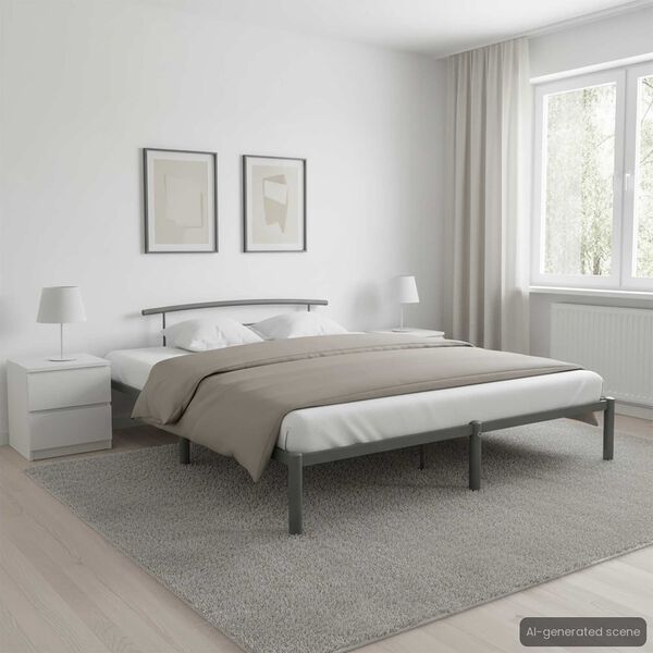 vidaXL Bedframe metaal grijs 200x200 cm