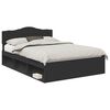 vidaXL Bedframe met hoofdeinde Zwart 160 x 200 cm Massief grenenhout