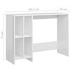 vidaXL Bureau 102,5x35x75 cm bewerkt hout hoogglans wit