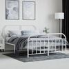 vidaXL Bedframe met hoofd- en voeteneinde metaal wit 140x190 cm