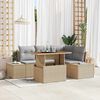 vidaXL Tuin Sofa Set met opslag 5 pcs Beige Poly riet