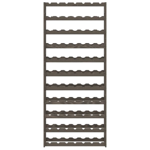 vidaXL Wijnrek voor 77 flessen massief grenenhout grijs