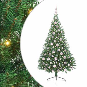 vidaXL Kunstmatig Voorverlicht Kerstboom met 300 LED Groen 180 cm PVC