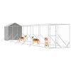vidaXL Hondenkennel met dak 2x14x2,5 m gegalvaniseerd staal zilver