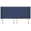 vidaXL Hoofdbord met randen 203x16x118/128 cm stof blauw