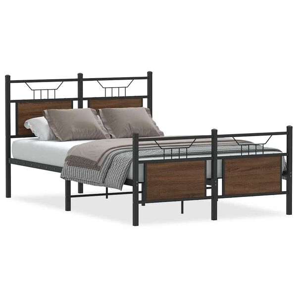 vidaXL Bedframe zonder matras bewerkt hout bruin eikenkleur 120x200 cm