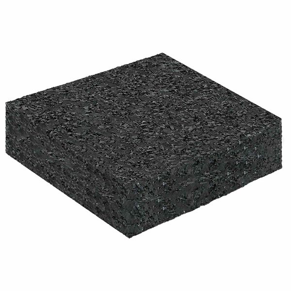 vidaXL Rubber granulaat patio pad Zwart 9 x 9 x 2 cm Rubber