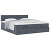 vidaXL Ottoman bed met matrassen 160x200cm fluweel donkergrijs