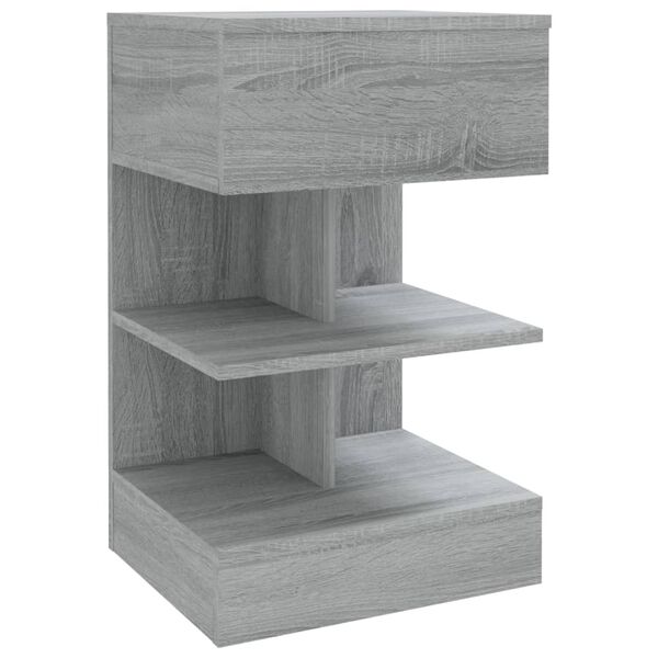 vidaXL Nachtkastjes 2 st 40x35x65 cm bewerkt hout grijs sonoma eiken