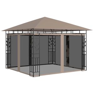 vidaXL Prieel met klamboe 3x3x2,73 m 180 g/m&sup2; taupe