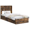 vidaXL Bedframe met opbergruimte en hoofdbord Gerookt eiken