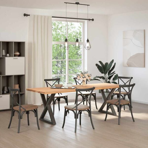 vidaXL Eettafelpoten 2 st 70x(72-73,3) cm staal antraciet