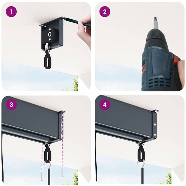 vidaXL Rolgordijn voor buiten 160x250 cm blauw en wit