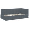 vidaXL Hoekbedframe met Matras met matras 2 pcs Grijs Fluweel