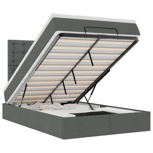 vidaXL Ottoman bed met matras 120x190 cm stof donkergrijs