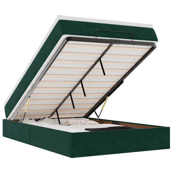 vidaXL Ottoman bed met matras 120x200cm fluweel donkergroen