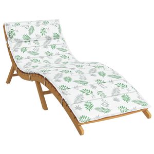 vidaXL Zon Loungerkussen Wit en groen 178 x 60 x 4 cm Oxford stof