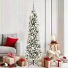 vidaXL Kunstkerstboom met 300 LED Wit 180 cm PVC en Metaal en Plastic