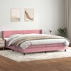 vidaXL Boxspring met matras fluweel roze 180x220 cm