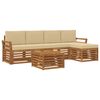 vidaXL Buiten bankenset 6 st Natuurlijk en Beige