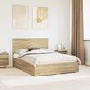 vidaXL Bedframe met hoofdeinde Sonoma Eiken 140 x 190 cm Bewerkt hout