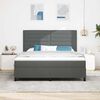 vidaXL Boxspring bed met matras met LED Donkergrijs 180 x 200 cm Stof