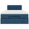 vidaXL Ottoman bed met matras 120x190 cm stof blauw