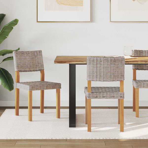 vidaXL Eetkamerstoel 2 pcs Kubu grijs 46 x 55 x 84 cm Kubu Rattan