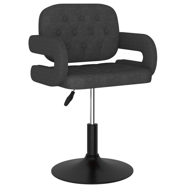 vidaXL Eetkamerstoelen 4 st draaibaar stof donkergrijs